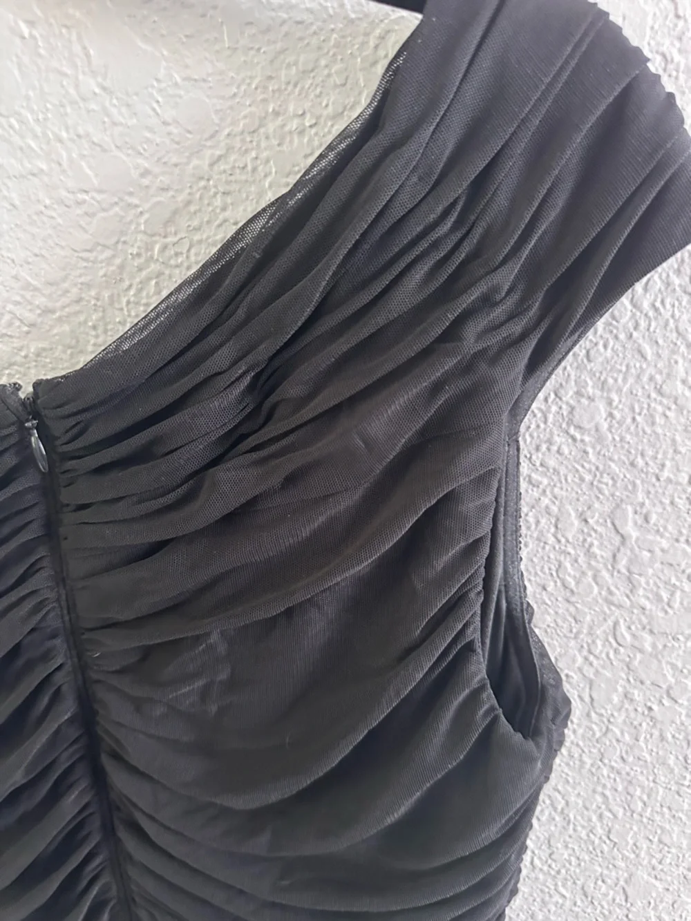 Tadashi Collection Black Ruched Cocktail Dress One Shoulder Jersey Bodycon M - Picture 9 of 14